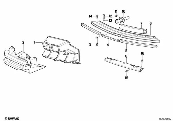 Amortiguador delantero para BMW E31 (OEM 51111940729). Original BMW