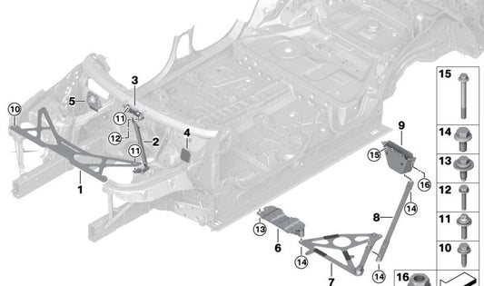 Soporte de montaje para BMW X5 F95, G05, G18, X6 F96, G06 (OEM 51617438023). Original BMW