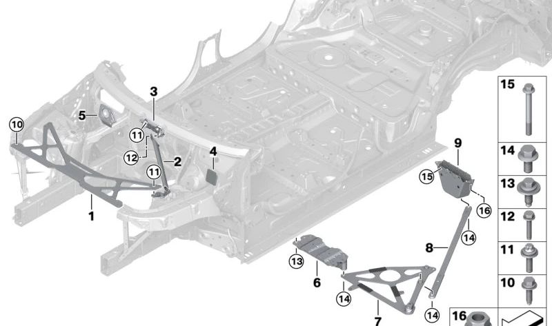 Barra de torsión trasera para BMW X5 F95, F96 Serie X6 (OEM 51618078062). Original BMW.