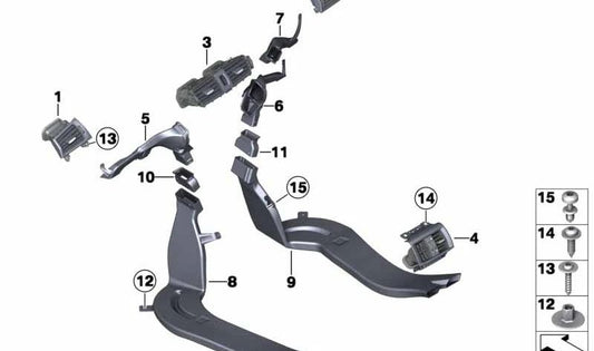 Rejilla de ventilación de aire fresco izquierda OEM 64229217441 para BMW F25, F26. Original BMW.