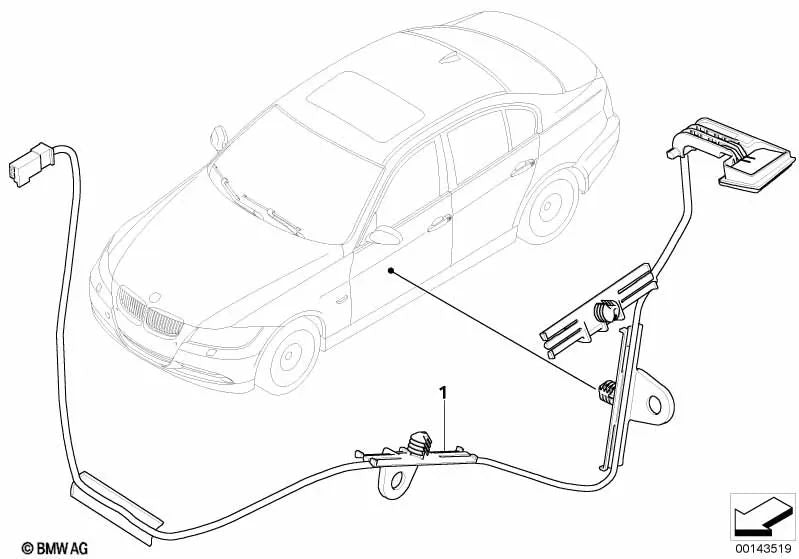 Iluminación del tirador de la puerta derecha para BMW E92, E92N, E93, E93N (OEM 63317163512). Original BMW