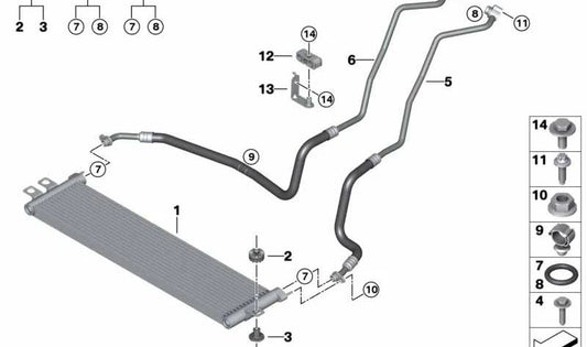 OEM -Motorkühlrohr 17228053476 für BMW F97 (x3 m), F98 (x4 m). Original BMW.