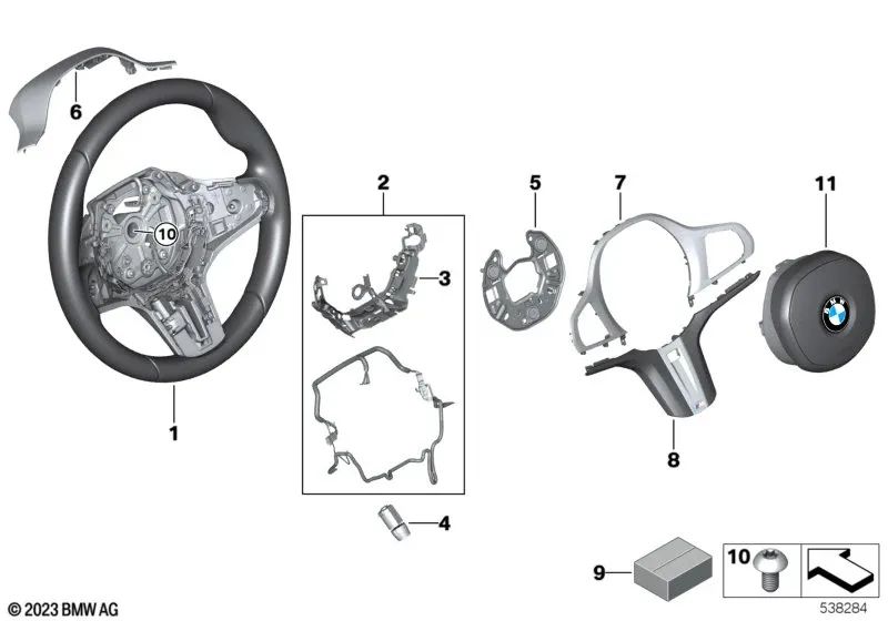 M Sport Leather Steering Wheel for BMW G20, G21, G28, G22, G23, G26 (OEM 32308746688). Genuine BMW