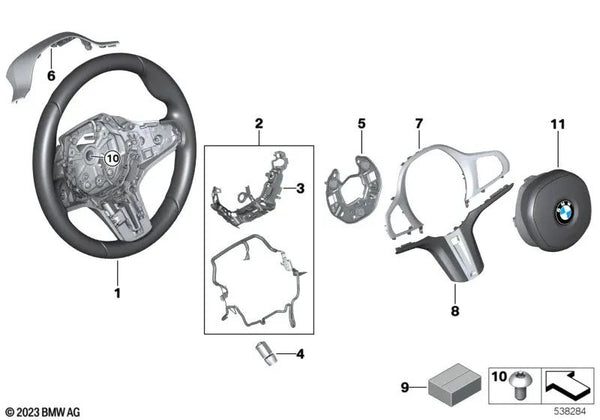 Volante Deportivo M de Cuero para BMW F44, G20, G20N, G21, G21N, G28, G28N, G22, G23, G26 (OEM 32308746692). Original BMW