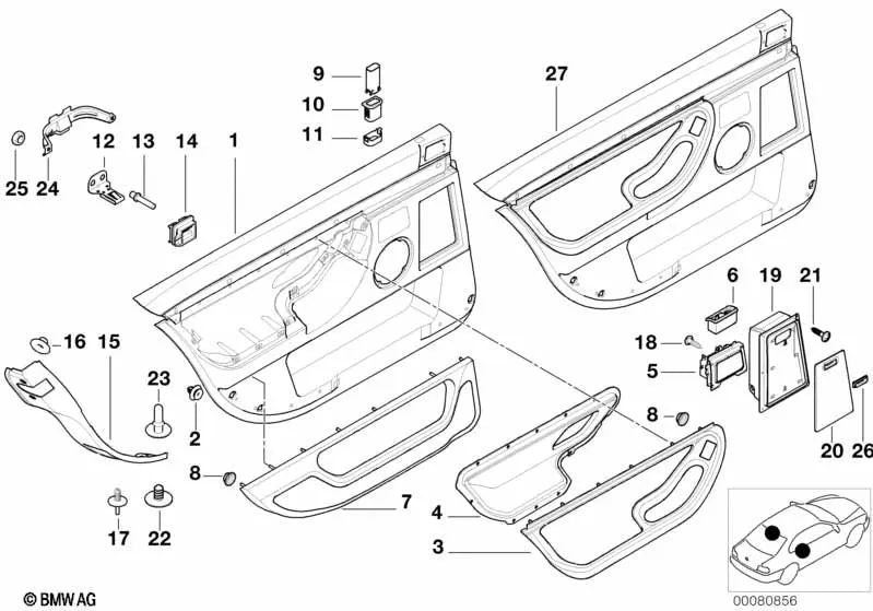 Buje de seguridad de cerradura izquierda para BMW E38 (OEM 51218216903). Original BMW