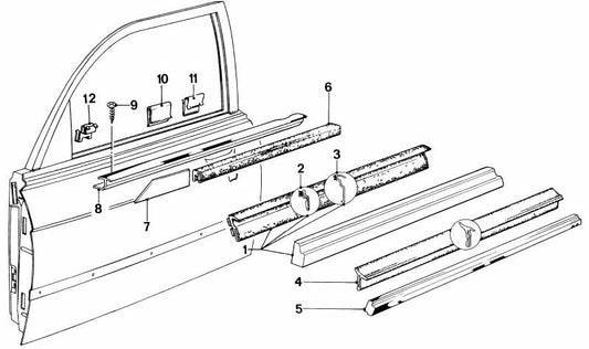 Front right molding OEM 51211864690 for BMW E12. Original BMW.