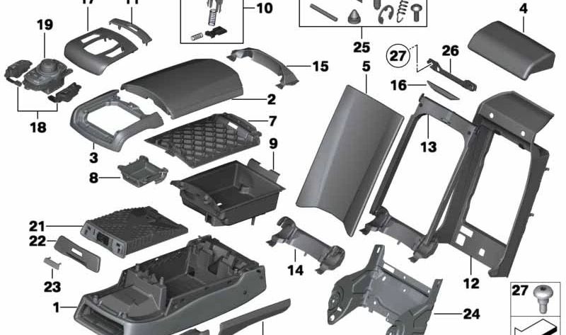 Interruptor cromado para BMW Serie 7 F01, F02, F04 (OEM 52207229374). Original BMW.