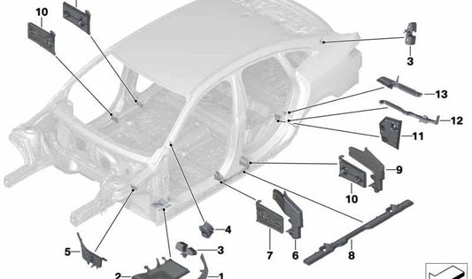 Revestimiento exterior del umbral delantero izquierdo OEM 41009482607 para BMW F40, F44. Original BMW.