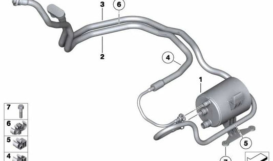 Tubo di ventilazione OEM 16137206995 per BMW Z4 E89. BMW originale.