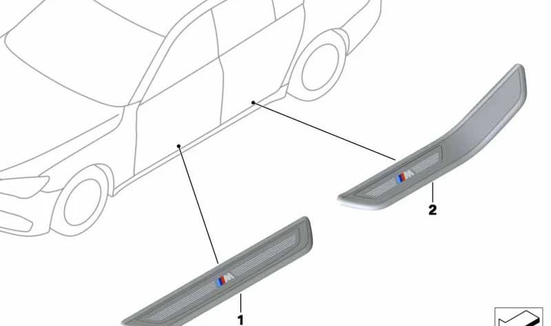 Rear right intake trim for BMW 7 Series F01, F01N (OEM 51478046290). Original BMW