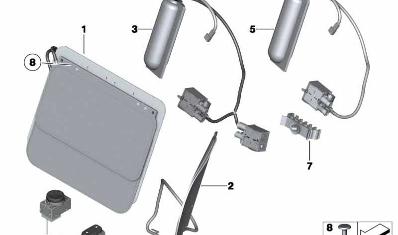 Cojín Lumbar para BMW Serie 1 E81, E82, E87, E88, Serie 3 E90, E91, E92, X1 E84, X3 F25, X4 F26 (OEM 52107153091). Original BMW