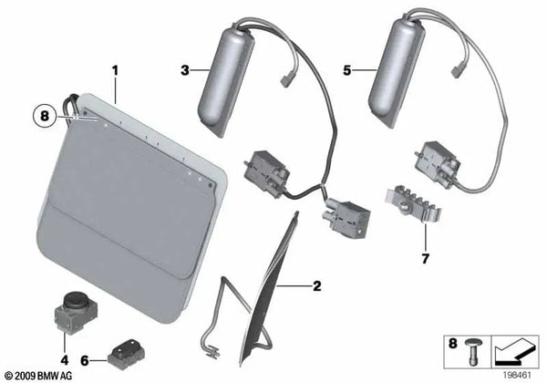 Bomba de soporte lumbar para BMW X3 F25, X4 F26 (OEM 52107392151). Original BMW