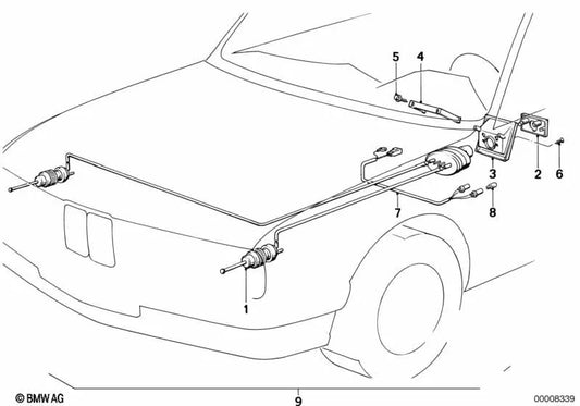 Soporte para BMW Serie 3 E30 (OEM 63121373570). Original BMW.