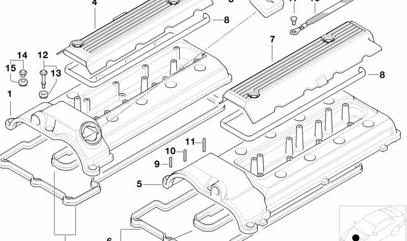 Cubierta derecha para BMW Serie 5 E39, Z8 E52 (OEM 11121406033). Original BMW