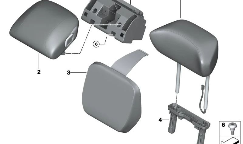 Cojín Restacabezas Comfort OEM 52205A3F2A8 para BMW G70. BMW original.