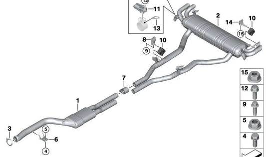 Silencieux pour BMW G07N (OEM 18305A34115). BMW d'origine