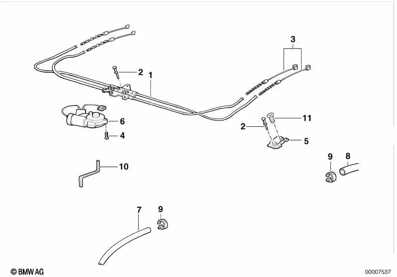 Tubo de guía para BMW Serie 3 E36 (OEM 54128206390). Original BMW