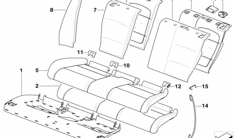 Abbellimento di Isofix destro per BMW E46 (OEM 52207027884). BMW originale