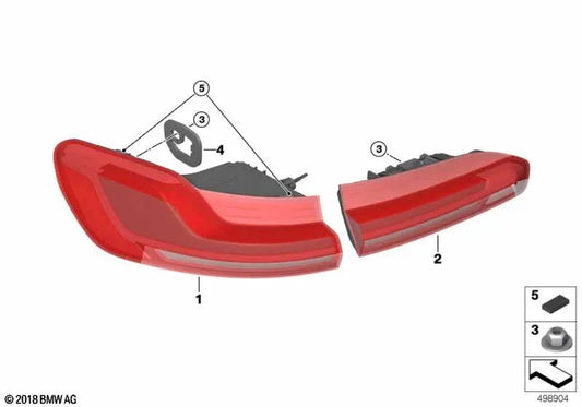 Right side tail light for BMW F98, G02 (OEM 63217409396). Original BMW