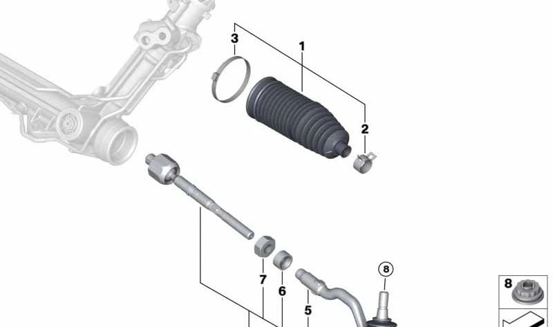 Kugelgelenk para BMW E70, E71, E72 (OEM 32106793497). Original BMW