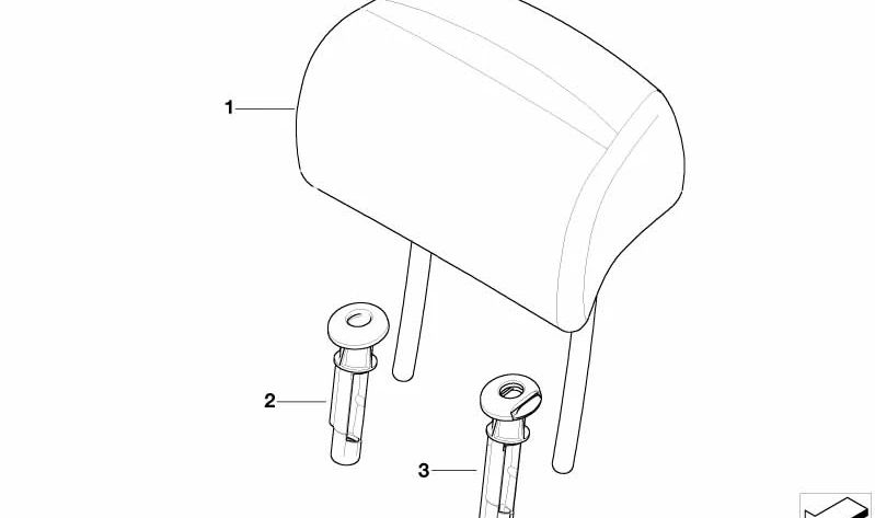 Reposacabezas de Cuero para BMW E60, E61 (OEM 52207238927). Original BMW