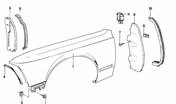 Compuerta derecha para BMW Serie 7 E23 (OEM 51711900286). Original BMW