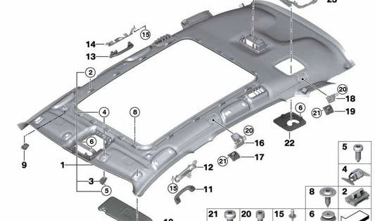 Couvercle du séparateur arrière droit pour BMW F46 (OEM 51477403484). BMW d'origine