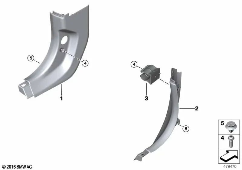 Revestimiento lateral delantero derecho inferior para BMW Serie 5 F90, G30, G31 (OEM 51477420954). Original BMW