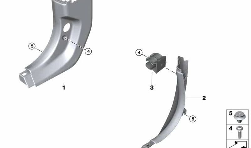 Moldura lateral derecha inferior OEM 51477420950 para BMW F90, G30, G31, G38. Original BMW.