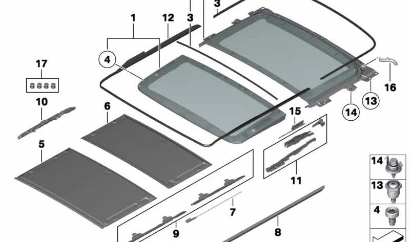 INTERIOR ROOF OEM 54107293459 for BMW F25. Original BMW.