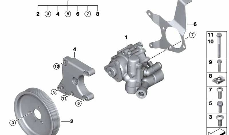 Polea OEM 32417801606 para BMW E90, E91, E92. Original BMW.