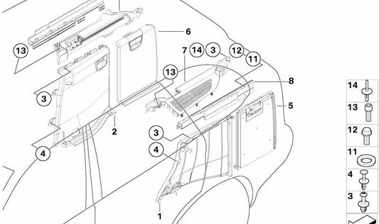 Rejilla de ventilación izquierda para BMW E53 (OEM 51477122029). Original BMW