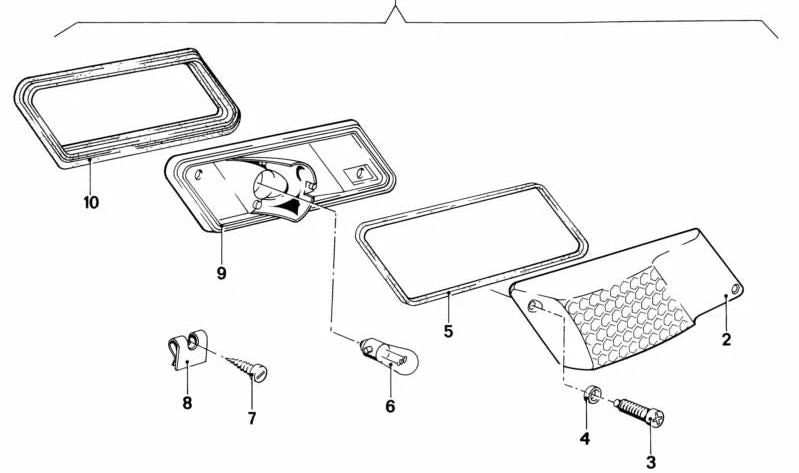 Lente derecha para BMW E12 Serie 5 (OEM 63131358576). Original BMW