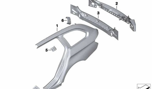 Revestimiento exterior trasero para BMW Serie 5 F11, F11N (OEM 41347240439). Original BMW