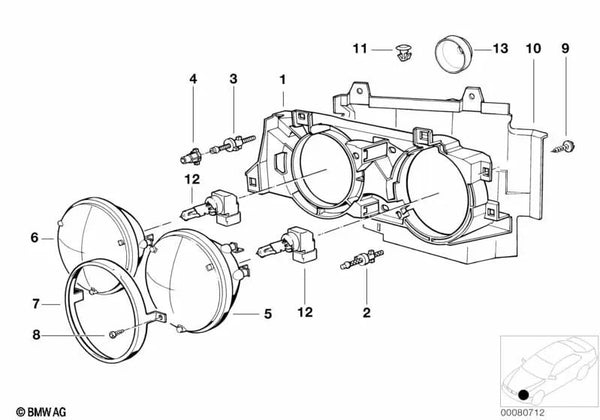 Casquillo articulado blanco para BMW E34, E32 (OEM 63128356127). Original BMW