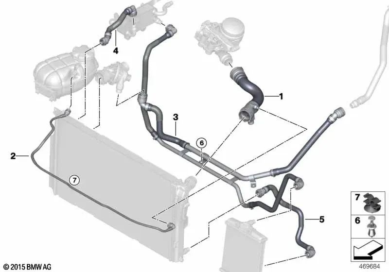 Coolant Radiator Pipe for BMW 2 Series F87, F87N (OEM 17127853793). Genuine BMW