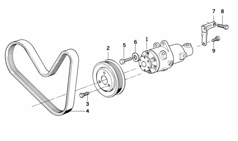 Polea de dirección asistida OEM 32421730964 para BMW {E31, E32, E34, E36}. Original BMW