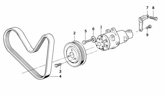 Polea de dirección asistida OEM 32421730964 para BMW {E31, E32, E34, E36}. Original BMW