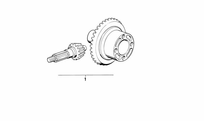 Juego de corona y piñón diferencial OEM 33121452223 para BMW E28, E30, E34, E36, E46, Z3. Original BMW