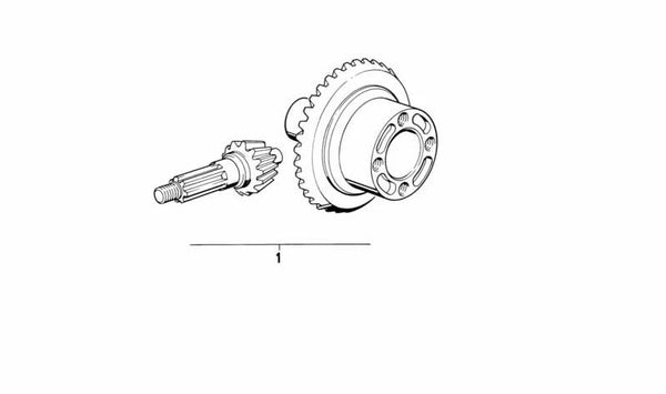 Juego de corona y piñón diferencial OEM 33121452223 para BMW E28, E30, E34, E36, E46, Z3. Original BMW