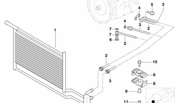 Enfriador de aceite para BMW E39, E38, E52 (OEM 17212247360). Original BMW