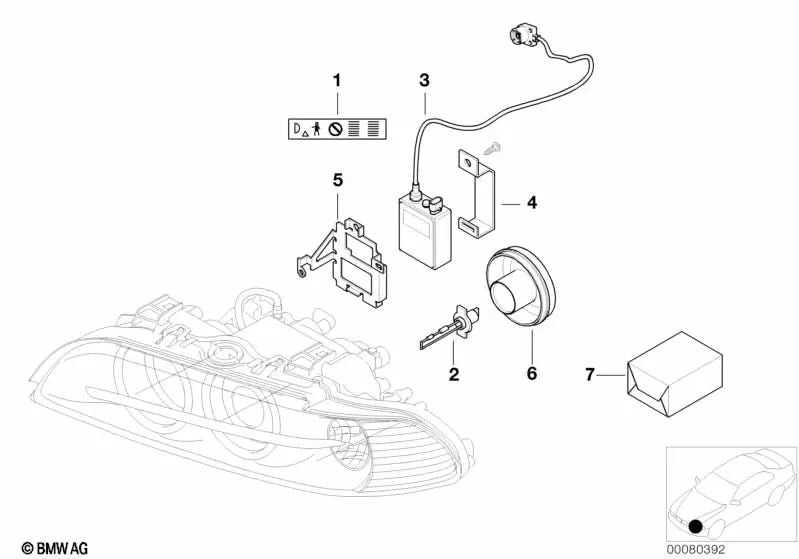 Soporte para Unidad de Control de Luz Xenón para BMW Serie 5 E39 (OEM 63126907422). Original BMW