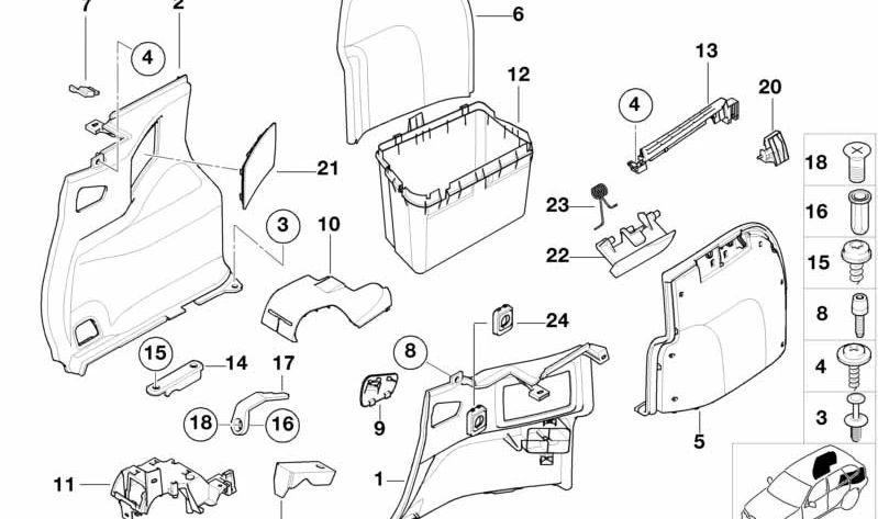 Plug holder for BMW 3 Series E46 (OEM 51477044490). Genuine BMW