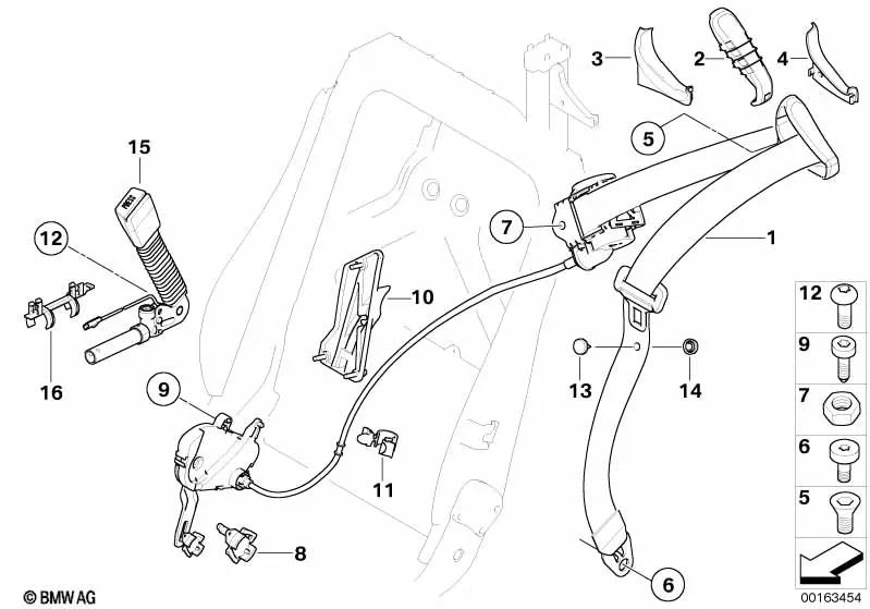 Cinturón de seguridad delantero izquierdo para BMW E93, E93N (OEM 72117256117). Original BMW