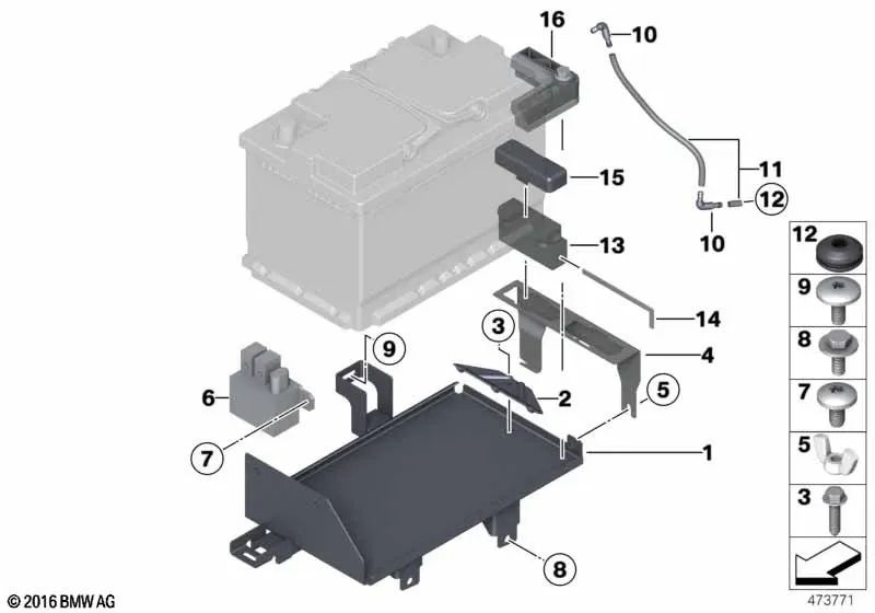 BMW Support 5 F10 -Serie, F10N (OEM 61137267394). Original BMW.