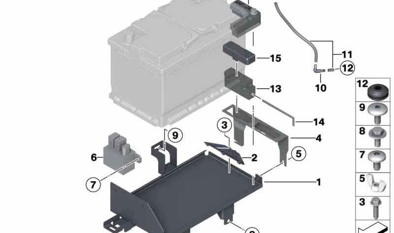 Caja de fusibles para BMW Serie 3 F30, F31, Serie 5 F10, F11 (OEM 61138373687). Original BMW