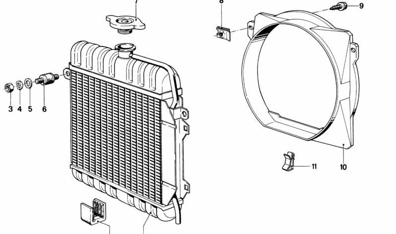 Abrazadera para BMW Serie 3 E21, E30 Serie 5 E28 (OEM 17111115041). Original BMW