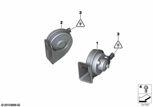 Claxon para BMW Serie 1 E87 (OEM 61337191184). Original BMW