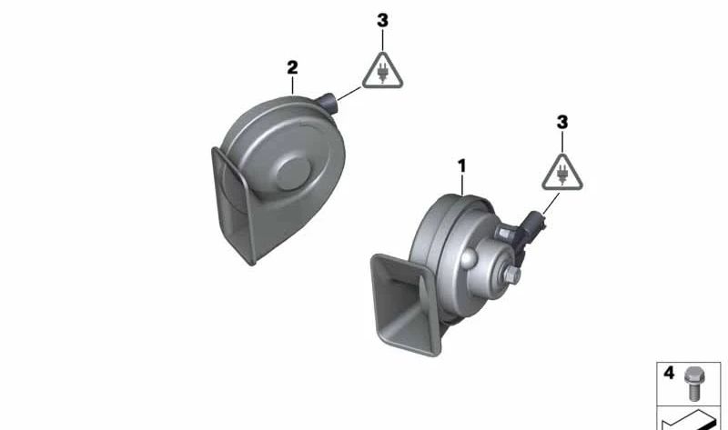 Fanfare aguda electrónica para BMW Serie 3 E90, E91, E92, E93, X1 E84 (OEM 61337300151). Original BMW