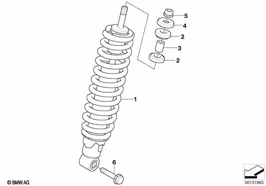 Front shock absorber for BMW R K29 (OEM 31427686765). Original BMW Motorrad